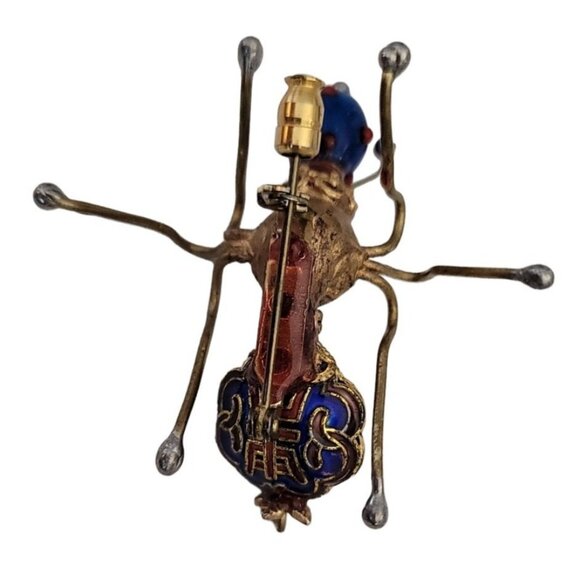 Cloisonne Enamel, Glass Bead Asian Style Bug Brooch, M859 - Picture 2 of 7